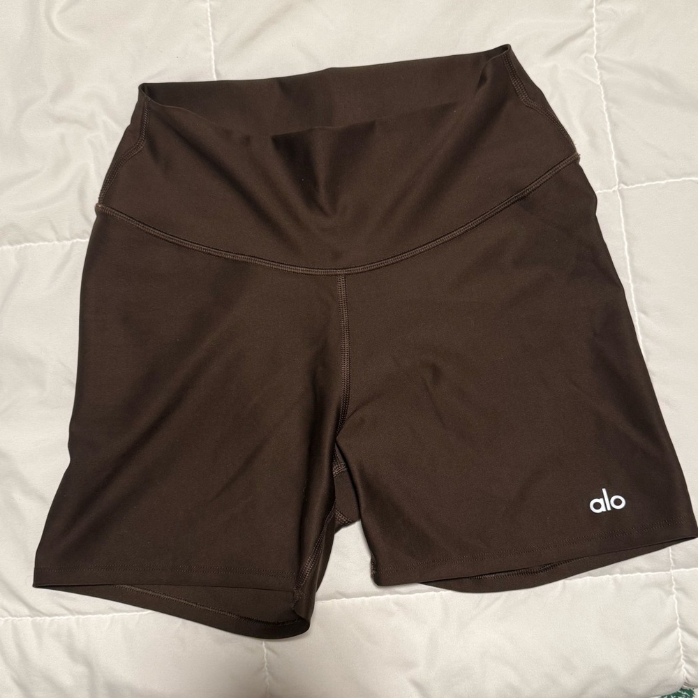 Brown Alo Yoga biker shorts
